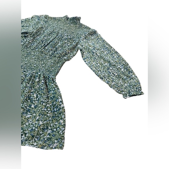 NWT MNG Mango Printed Ruched Dress in Green Size XS - Picture 5 of 11